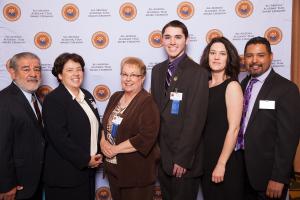 All-AZ scholars Jake Ormond and Ginny Boyle with EMCC leadership and faculty