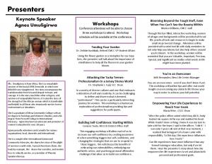 "Bloom Where You're Planted" program schedule, pg. 2