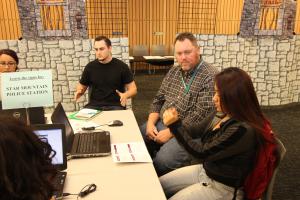Guests learn sign language phrases at EMCC's Deaf Deaf World 2014