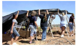  EMCC students preparing tent